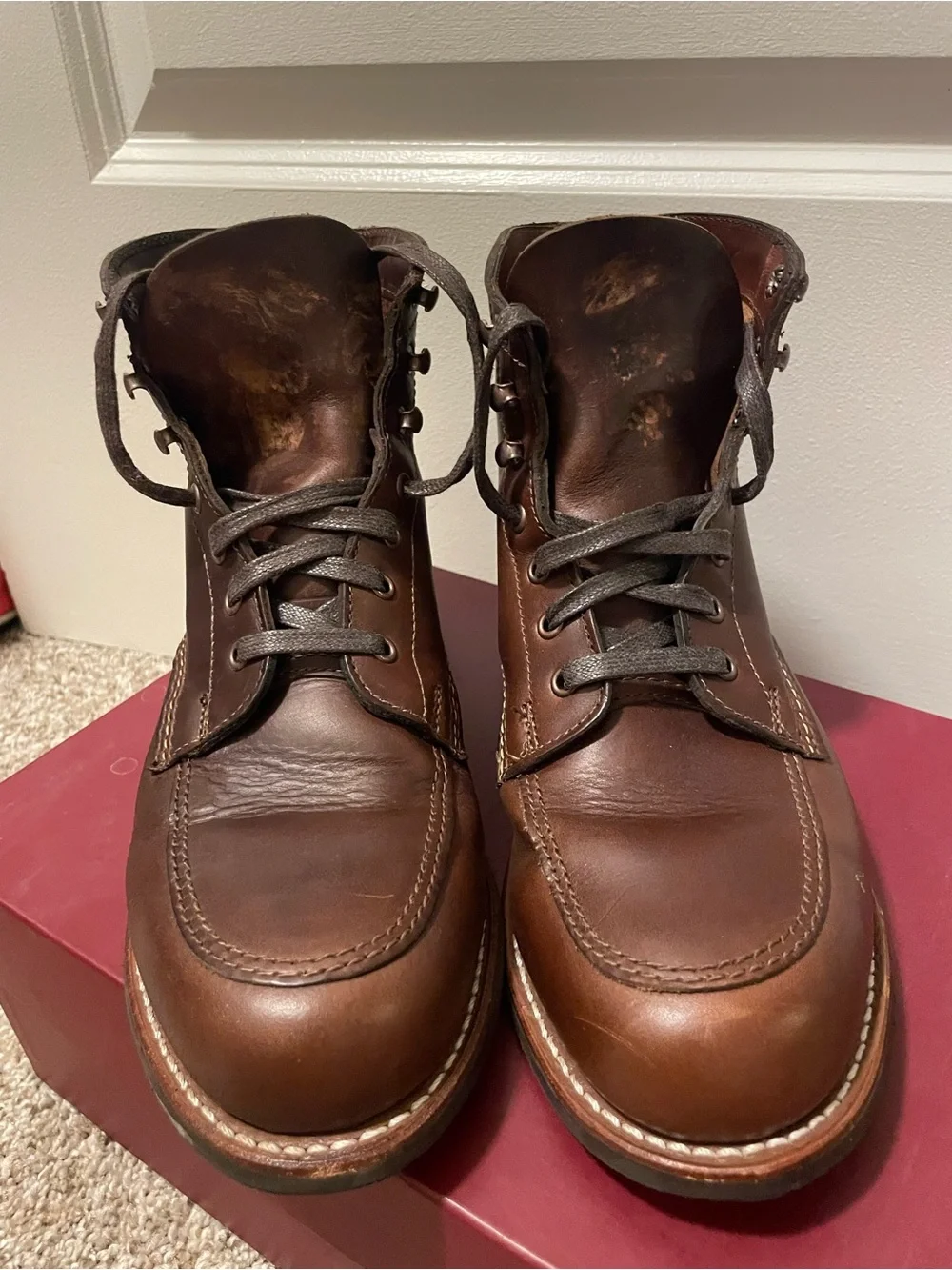 Wolverine Men's Brown Leather Lace-Up Work Boots size 7
